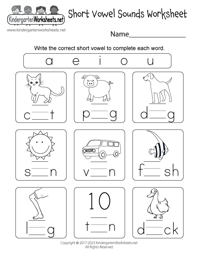 Free Printable Short Vowel Sounds Worksheet with Free Printable Short Vowel Worksheets