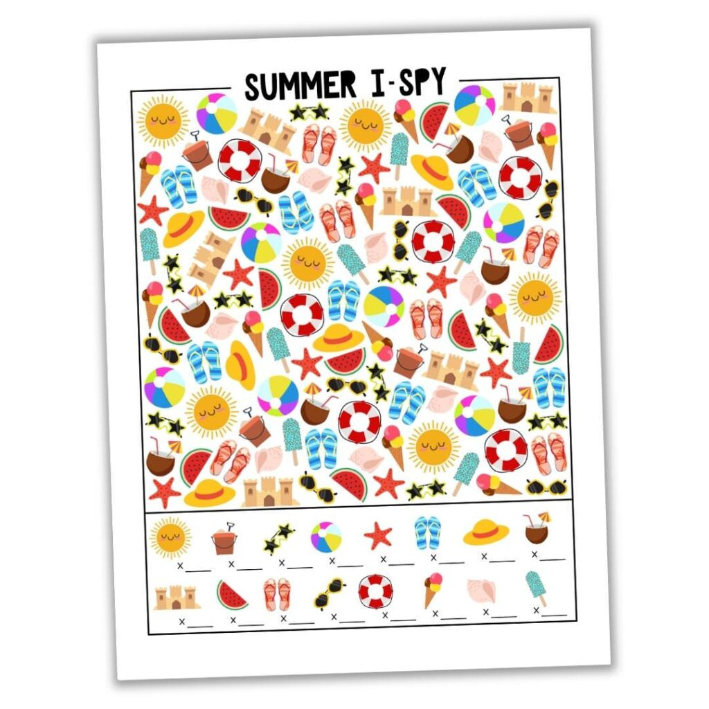 Free Printable Summer I Spy Worksheet (+ Answer Key!) - The Craft inside Free Printable I Spy Worksheets