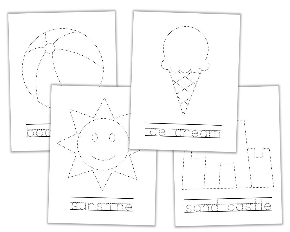 Free Printable Summer Tracing Worksheets For Preschool - The Craft intended for Free Printable Tracing Worksheets Preschool