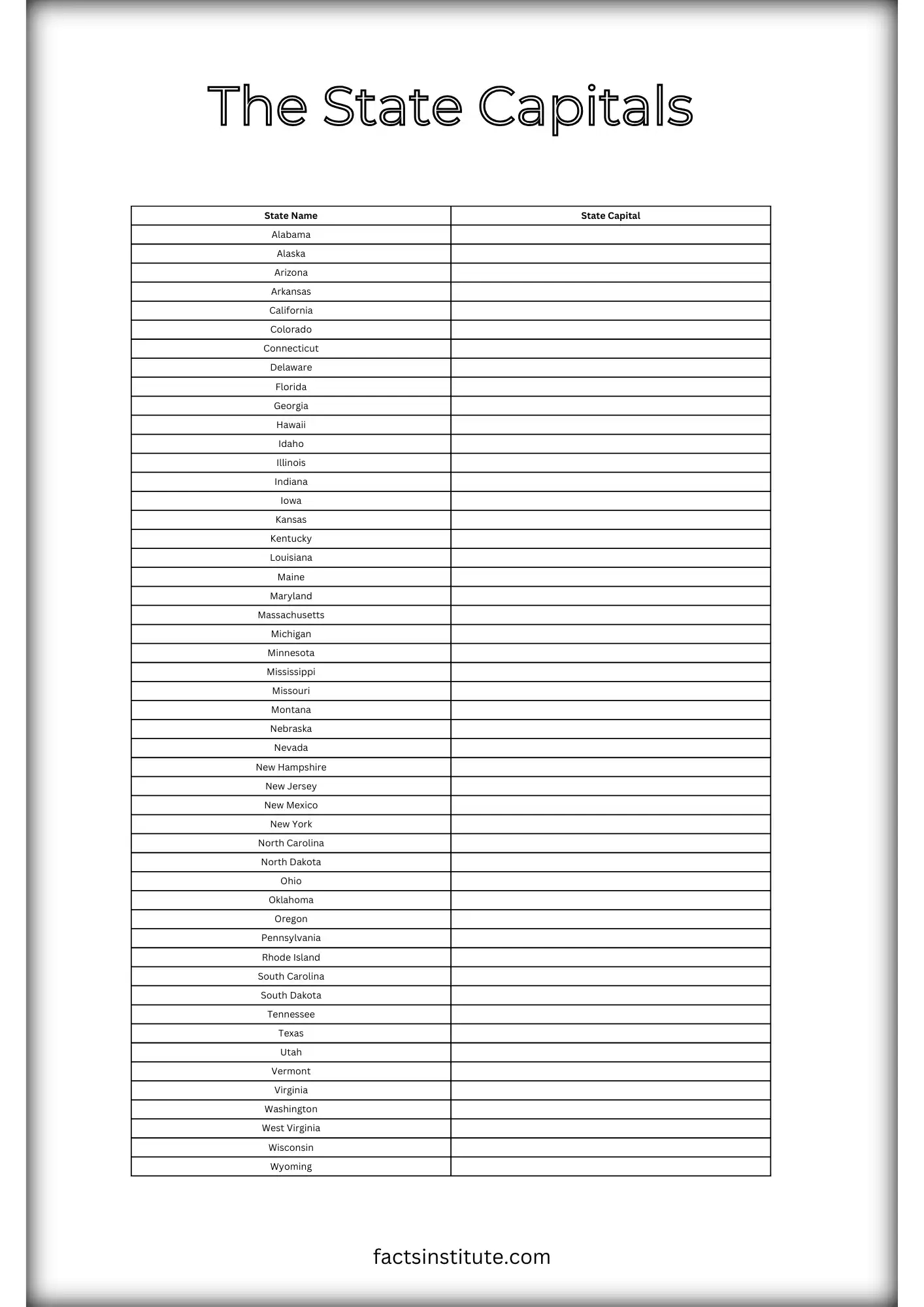 Free Printable Us States And Capitals Map (&amp;amp; Other Goodies) - The with regard to Free Printable States And Capitals Worksheets
