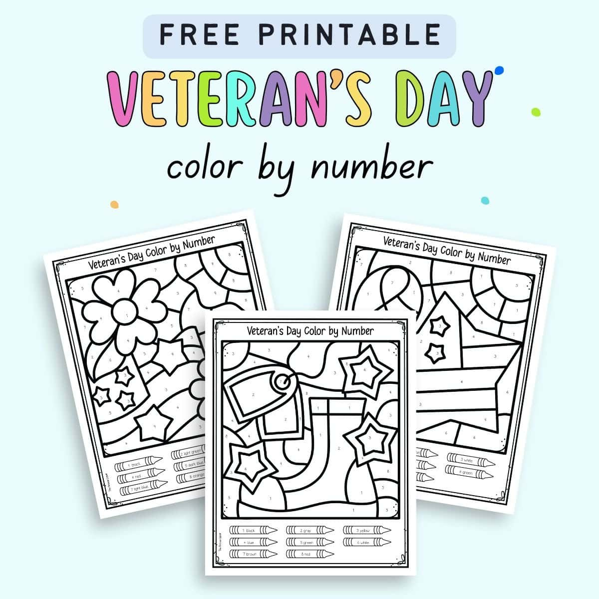 Free Printable Veteran&amp;#039;S Day Colornumber Worksheets - The throughout Free Printable Veterans Day Worksheets