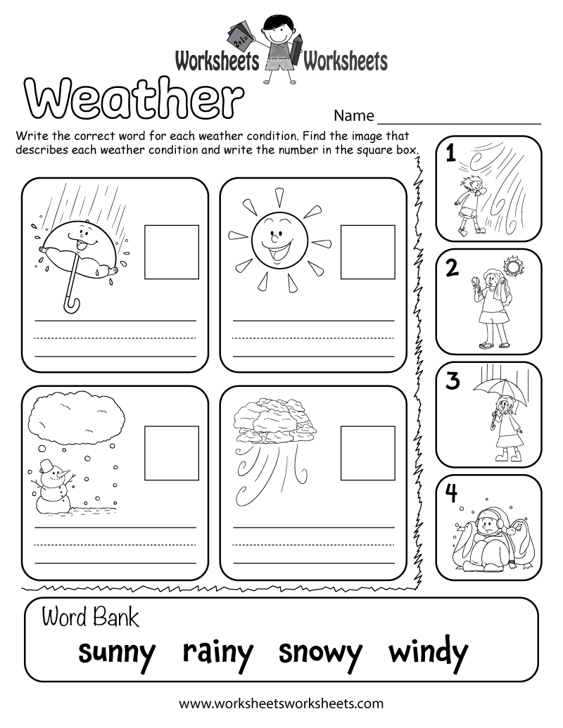 Free Printable Weather Worksheet For Kids with Free Printable Weather Worksheets