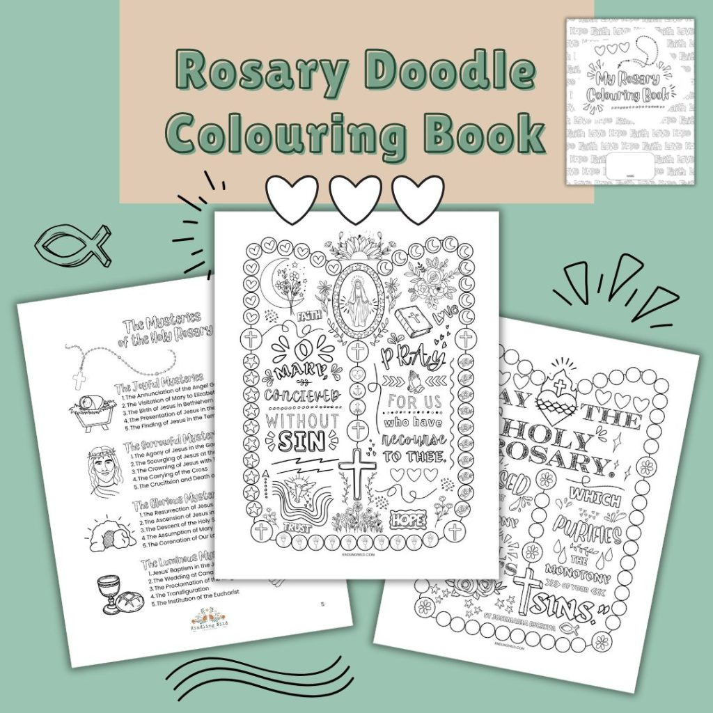Free Rosary Colouring Pages - Kindling Wild within Free Printable Rosary Worksheets