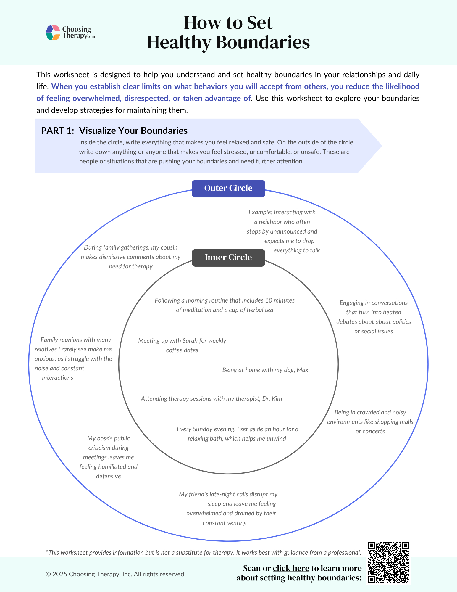 Free Setting Boundaries Worksheet (Pdf Download) | Choosingtherapy with regard to Free Printable Setting Boundaries Worksheets