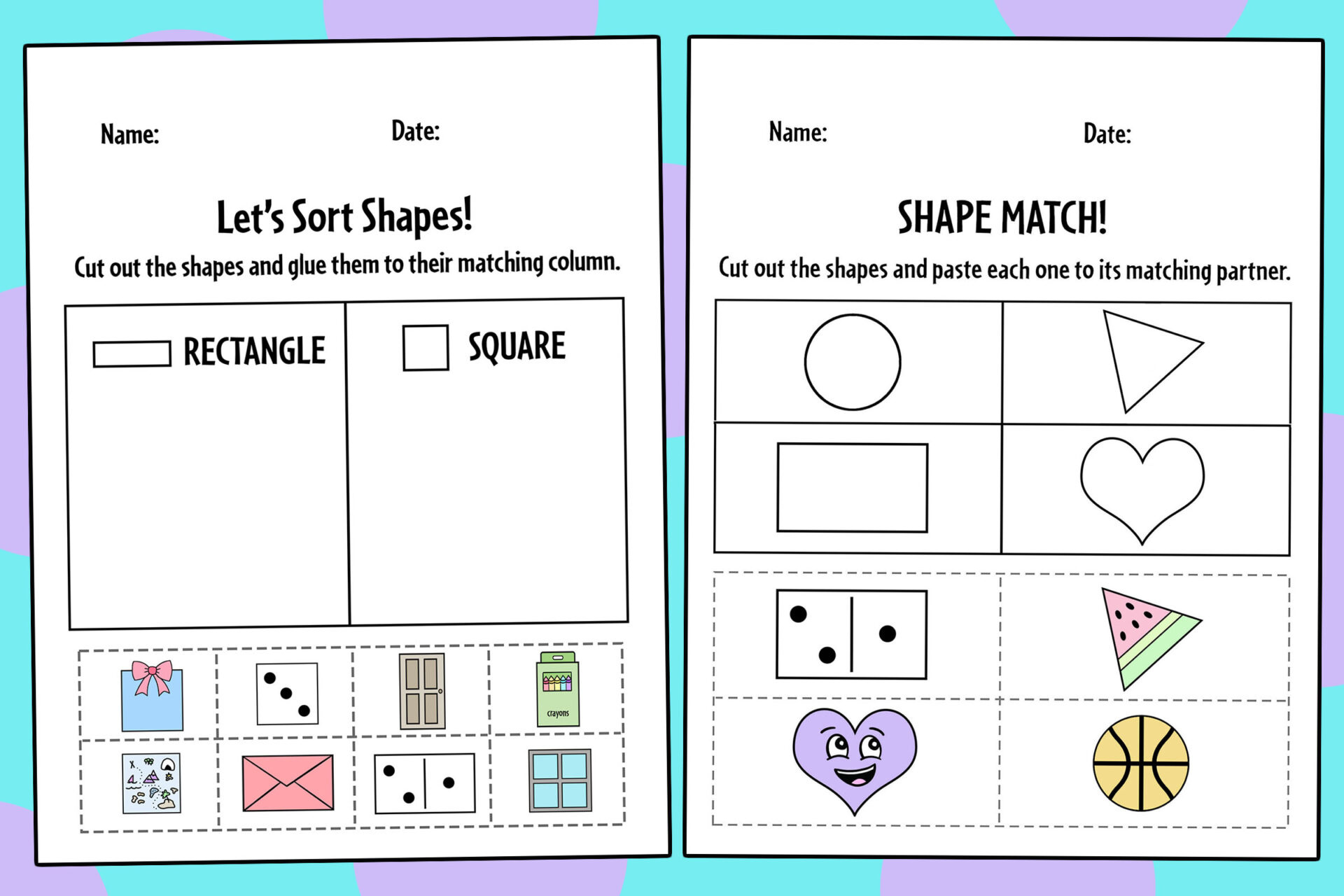 Free Shape Sorting Worksheets For Preschool! ⋆ The Hollydog Blog regarding Free Printable Shape Sorting Worksheets