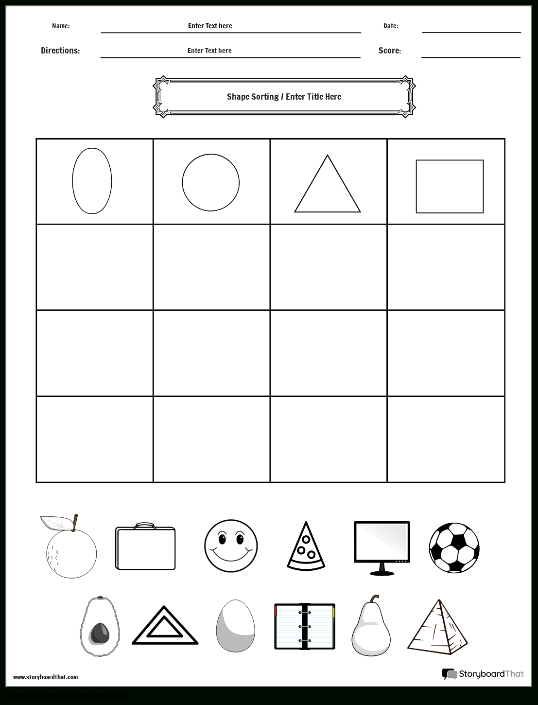 Free Shape Sorting Worksheetsstoryboard That in Free Printable Shape Sorting Worksheets
