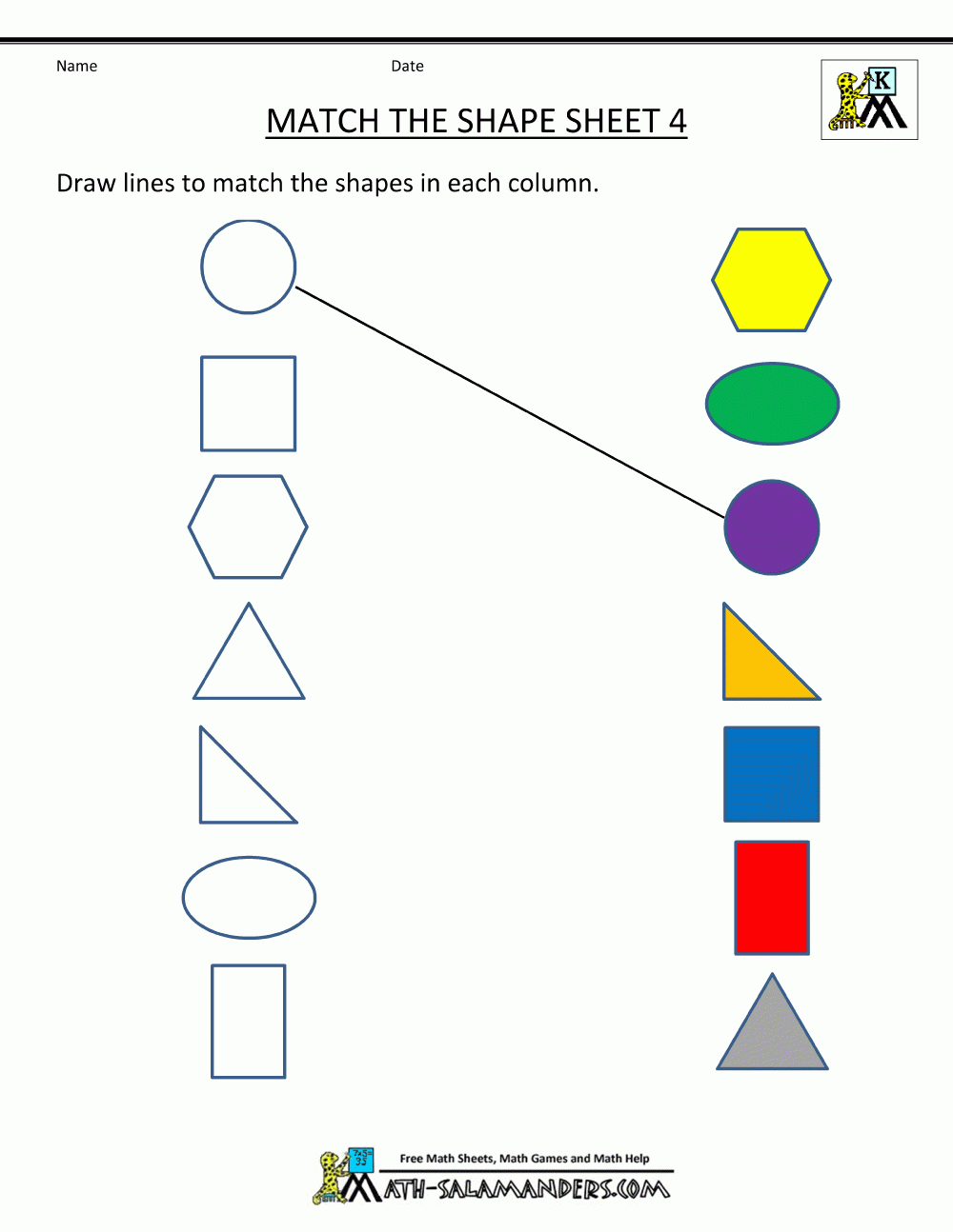 Free Shape Worksheets Kindergarten in Shapes Worksheets For Kindergarten Free Printable