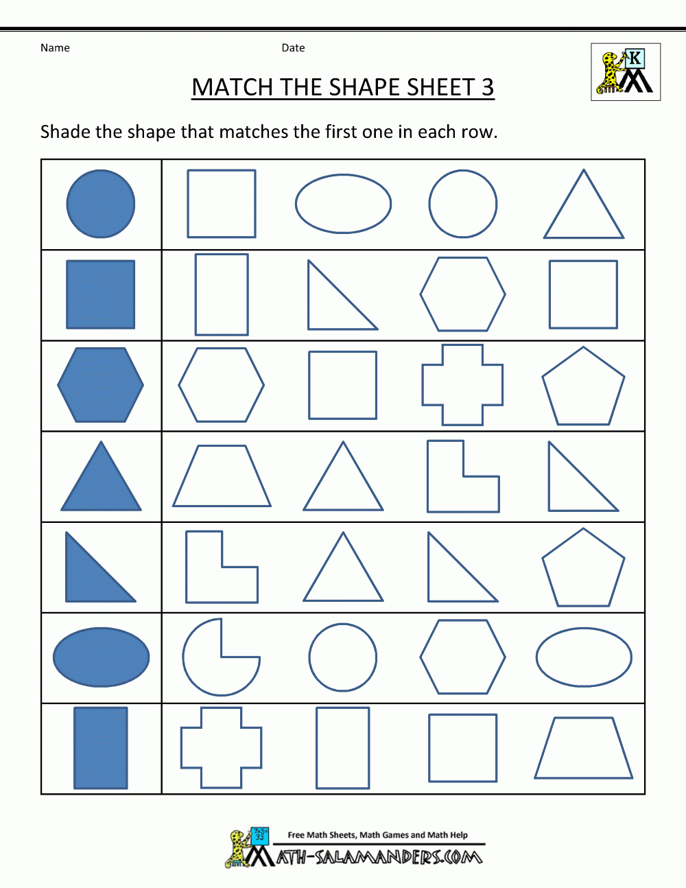 Free Shape Worksheets Kindergarten inside Kindergarten Shape Worksheets Free Printable