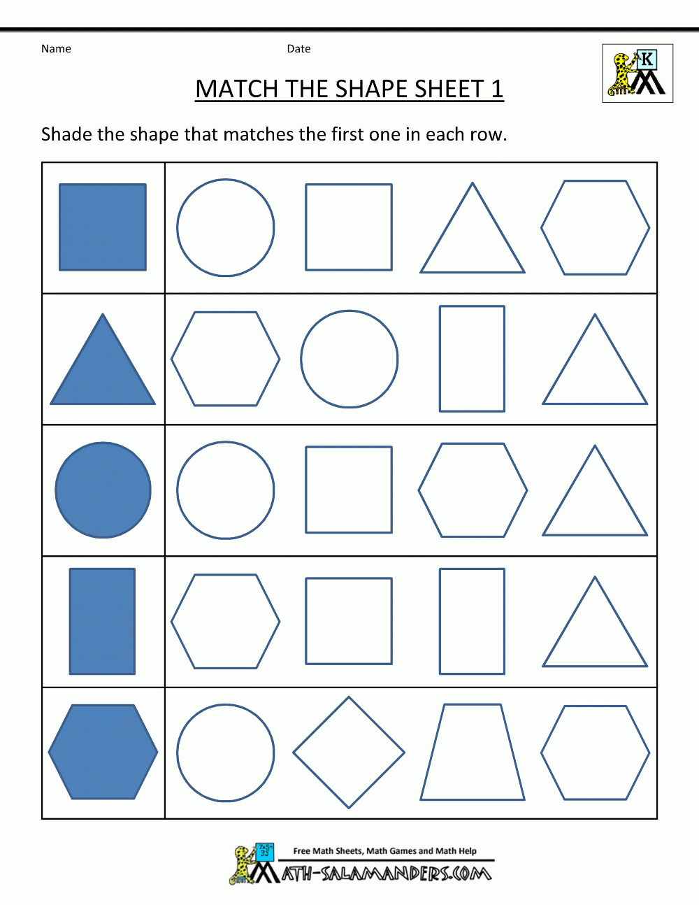 Free Shape Worksheets Kindergarten regarding Free Printable Shapes Worksheets