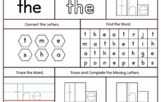 Free* Sight Word The Printable Worksheet | Myteachingstation for Free Printable Sight Words Worksheets For Kindergarten