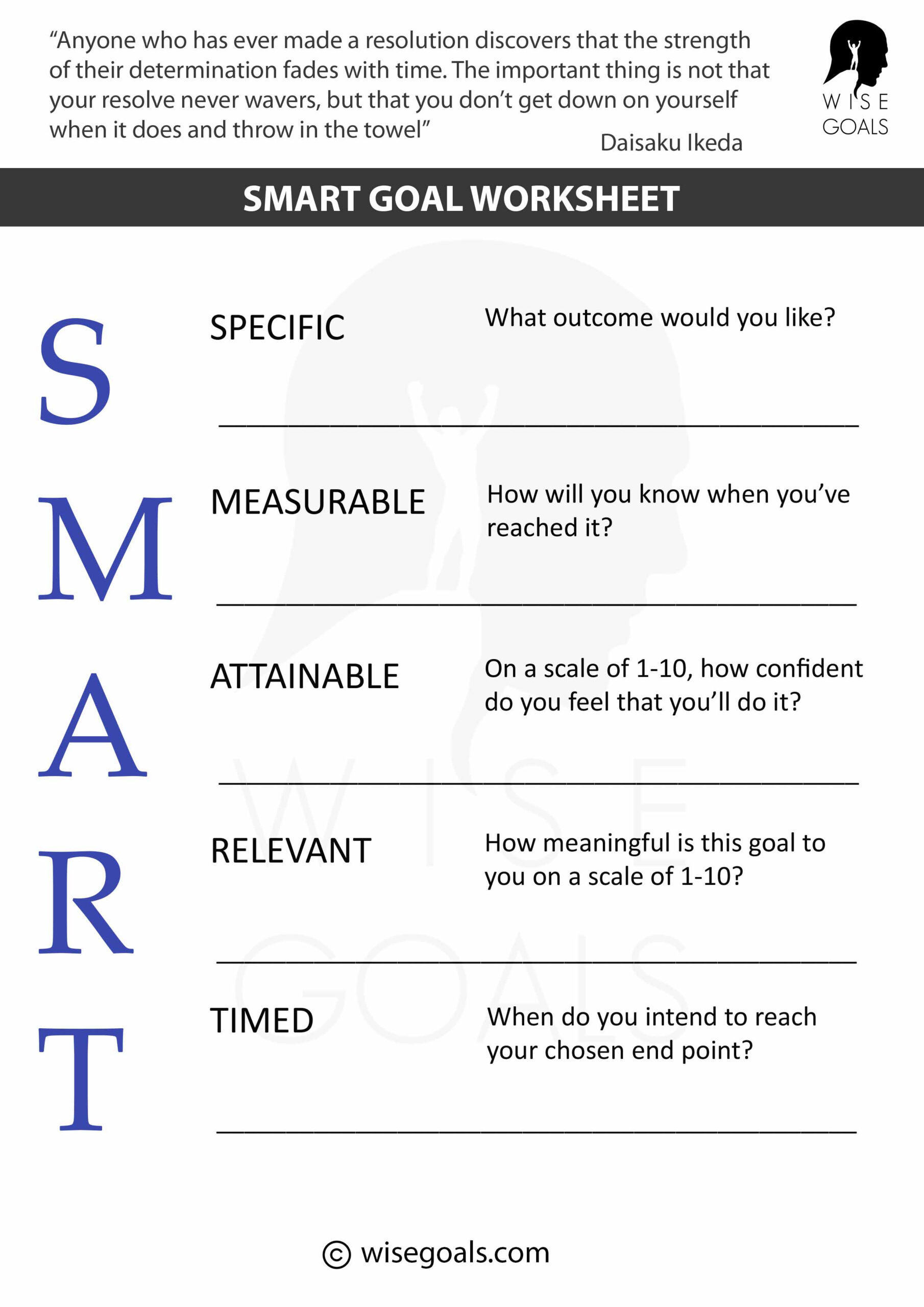 Free Smart Goal Setting Worksheet To Download with regard to Free Printable Smart Goals Worksheets