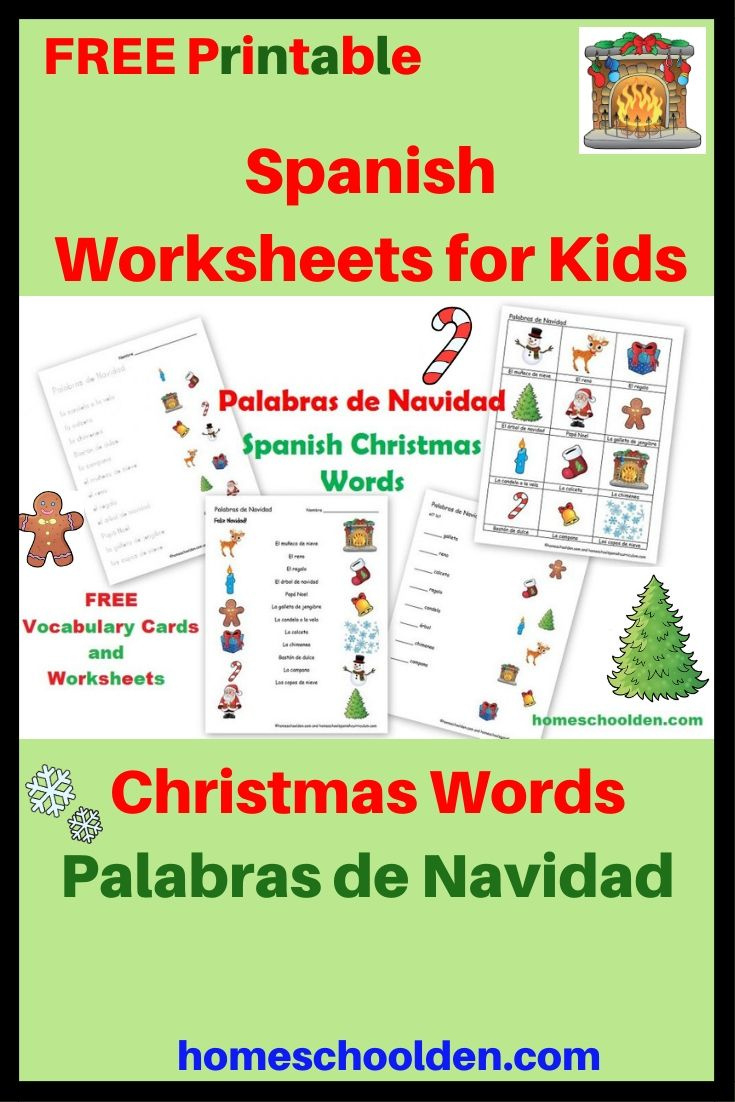 Free Spanish Worksheets: Christmas Words – Palabras De Navidad pertaining to Free Printable Spanish Christmas Worksheets