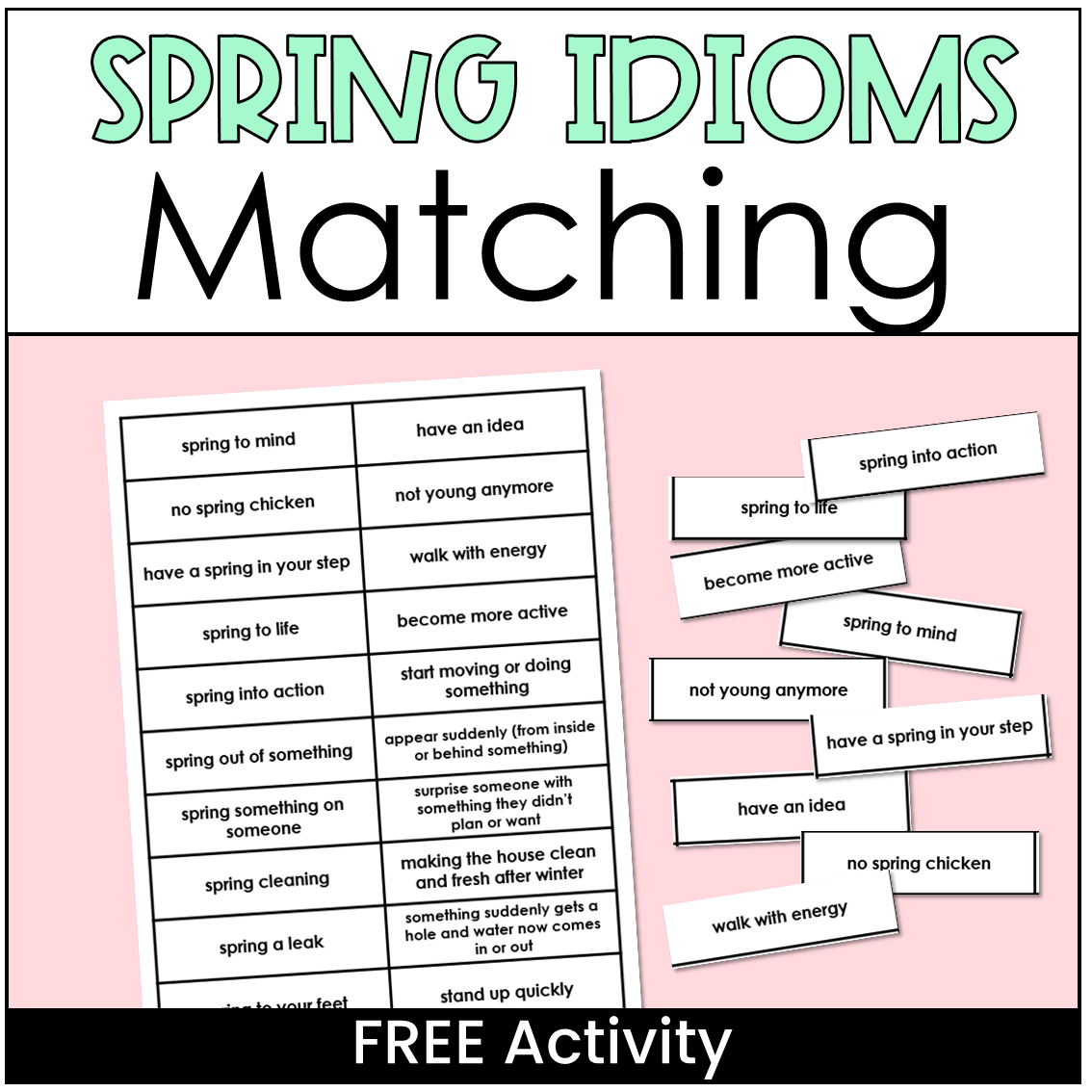 Free Spring Idioms Activity throughout Free Printable Idioms Worksheets