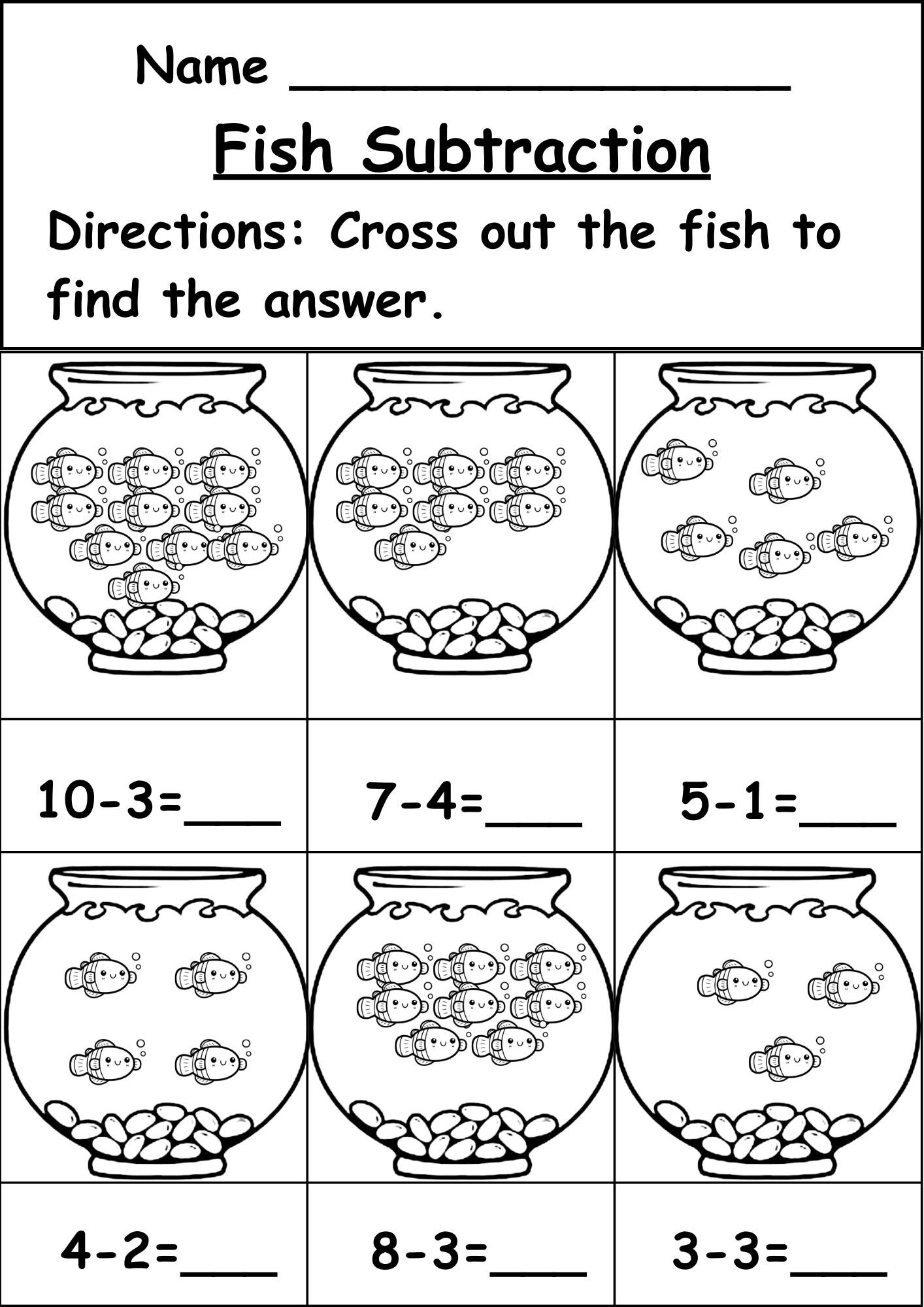 Free Subtraction Worksheets For Kindergarten pertaining to Subtraction Worksheets For Kindergarten Free Printable