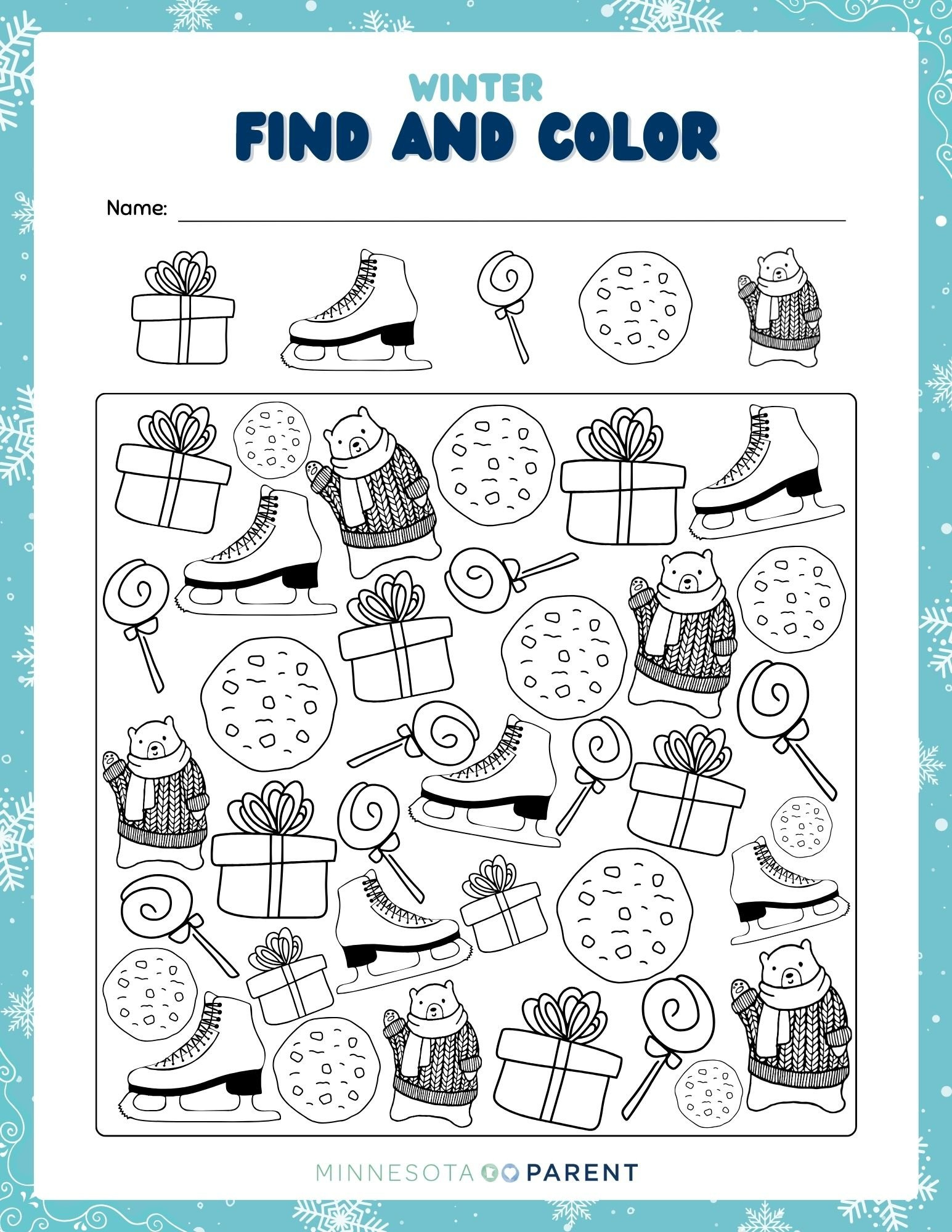 Free Winter Printables And Activity Pages For Kids - Minnesota Parent intended for Free Printable Preschool Winter Worksheets
