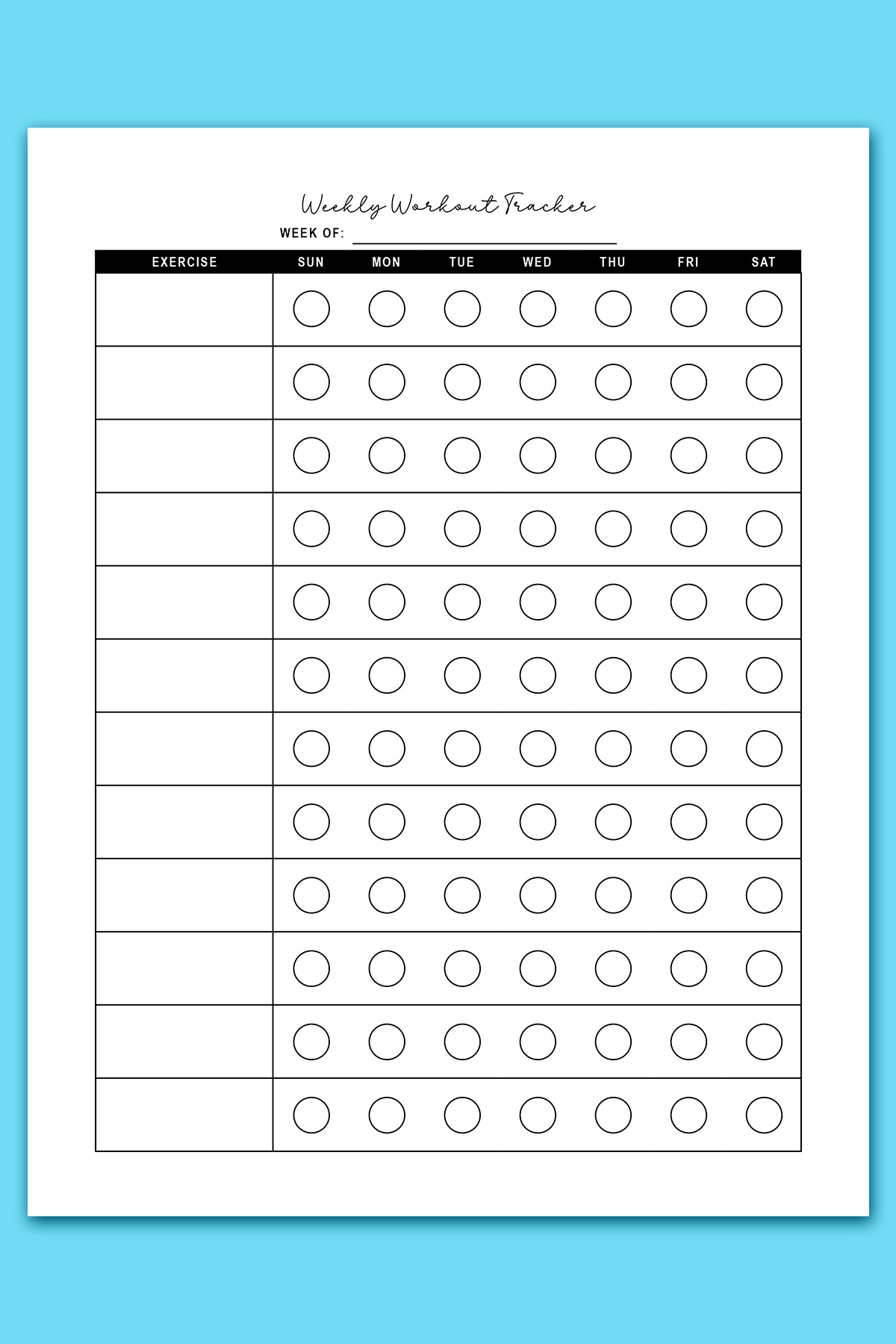 Free Workout Log Printable Sheets: Daily, Weekly, &amp;amp; Monthly with Free Printable Exercise Worksheets