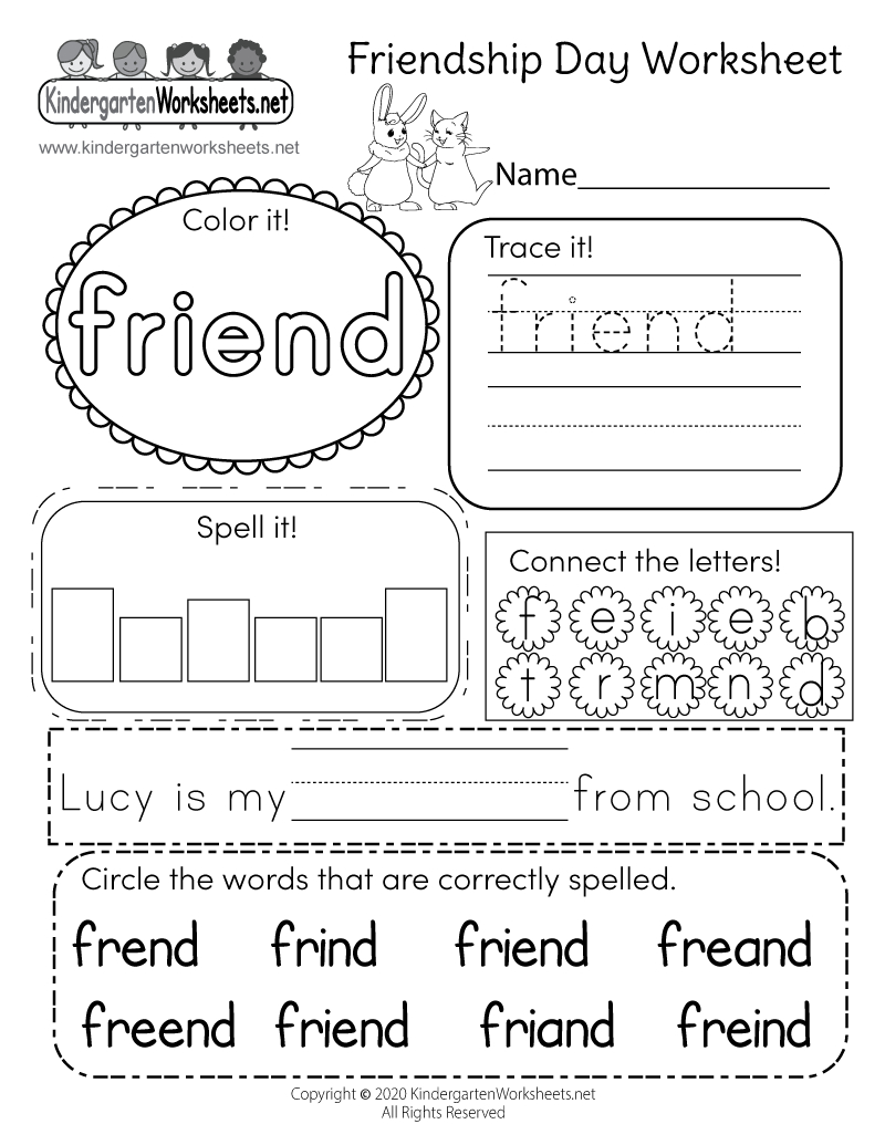 Friendship Day Worksheet - Free Printable, Digital, &amp;amp; Pdf throughout Free Printable Friendship Worksheets For Kindergarten