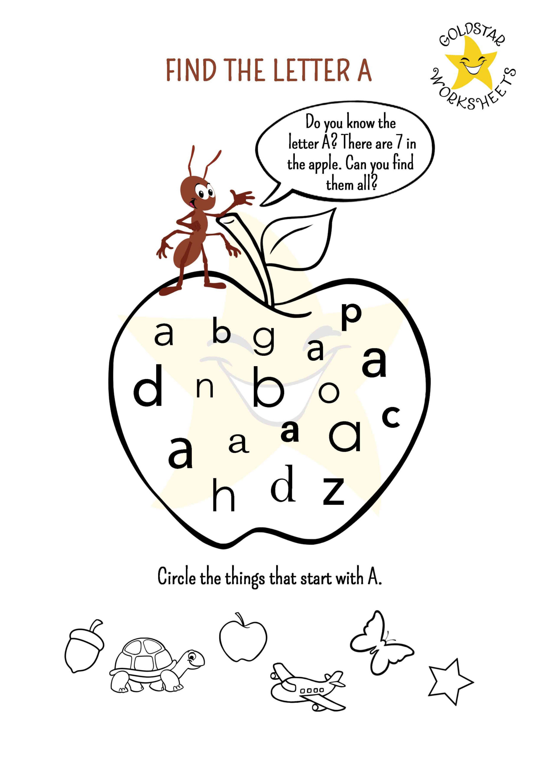 Fun Alphabet Activities: Find The Letter A Worksheets (Free, Pdf) intended for Free Printable Find the Letter Worksheets