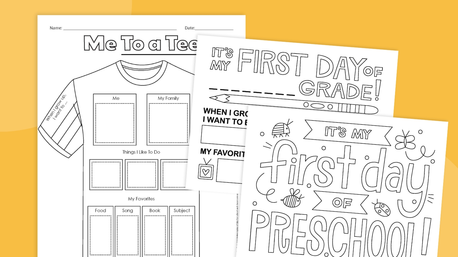 Fun First-Day-Of-School Worksheets (Free Printables) intended for Free Printable First Day of School Worksheets