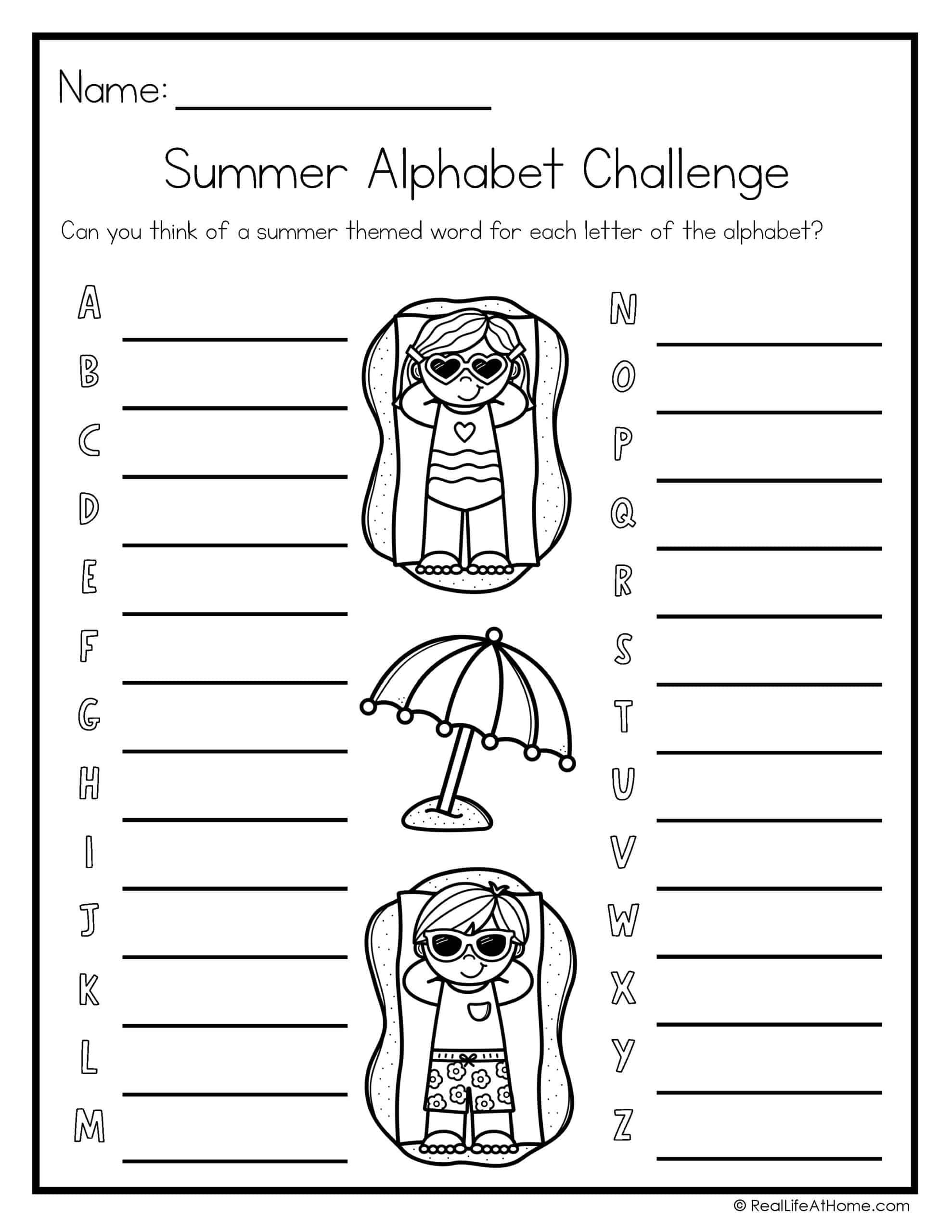 Fun Summer Word List Activities Printable Worksheets (1St - 3Rd Grade) regarding Free Printable Summer Fun Worksheets