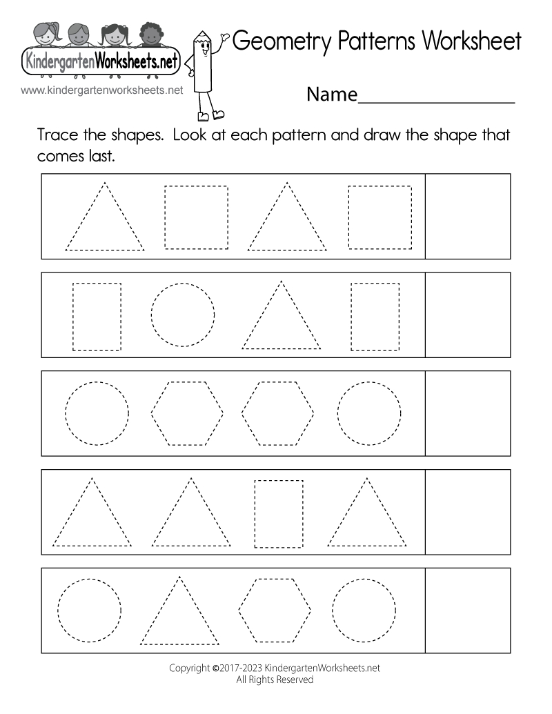 Geometry Patterns Worksheet - Free Printable, Digital, &amp;amp; Pdf with Free Printable Kindergarten Pattern Worksheets
