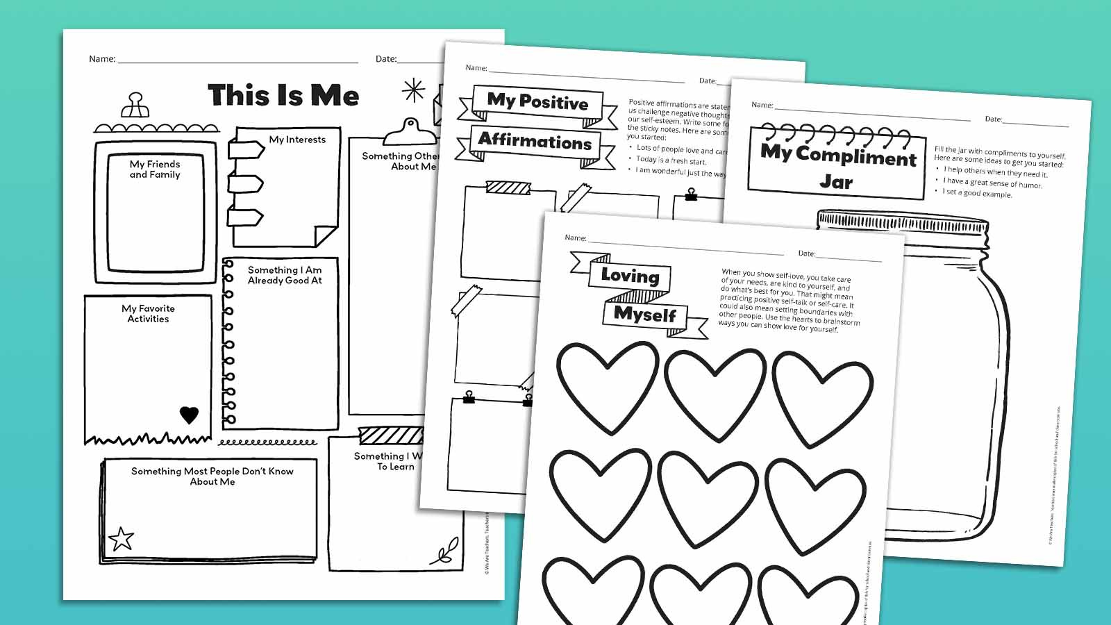 Get Our Free Bundle Of Self-Esteem Worksheets in Free Printable Self Esteem Worksheets