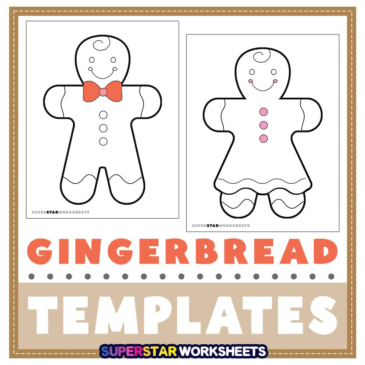 Gingerbread Man Template (Free Printables) - Superstar Worksheets intended for Free Printable Gingerbread Man Worksheets
