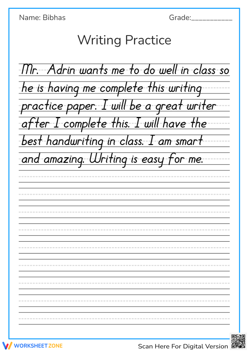 Grade 4 Handwriting Worksheets &amp;amp; Printable within 4th Grade Writing Worksheets Printable Free