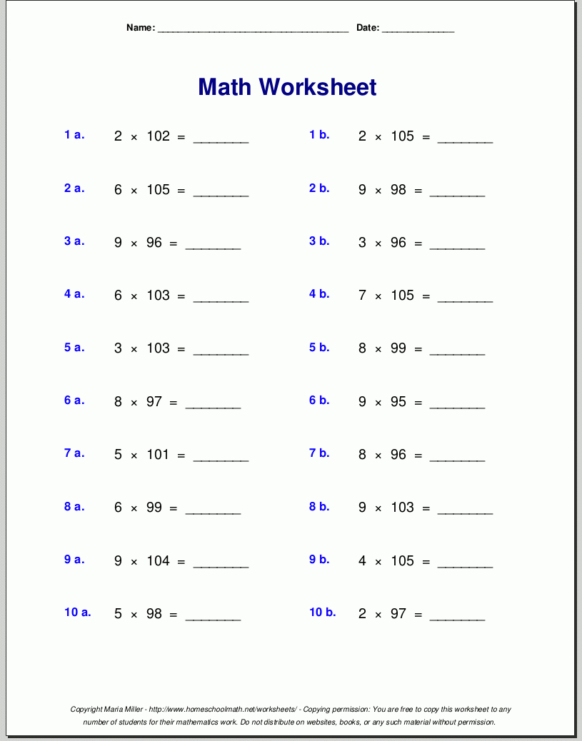 Grade 4 Multiplication Worksheets with regard to 4th Grade Free Printable Worksheets