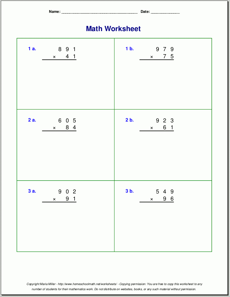 Grade 5 Multiplication Worksheets within Multiplication Worksheets Grade 5 Free Printable