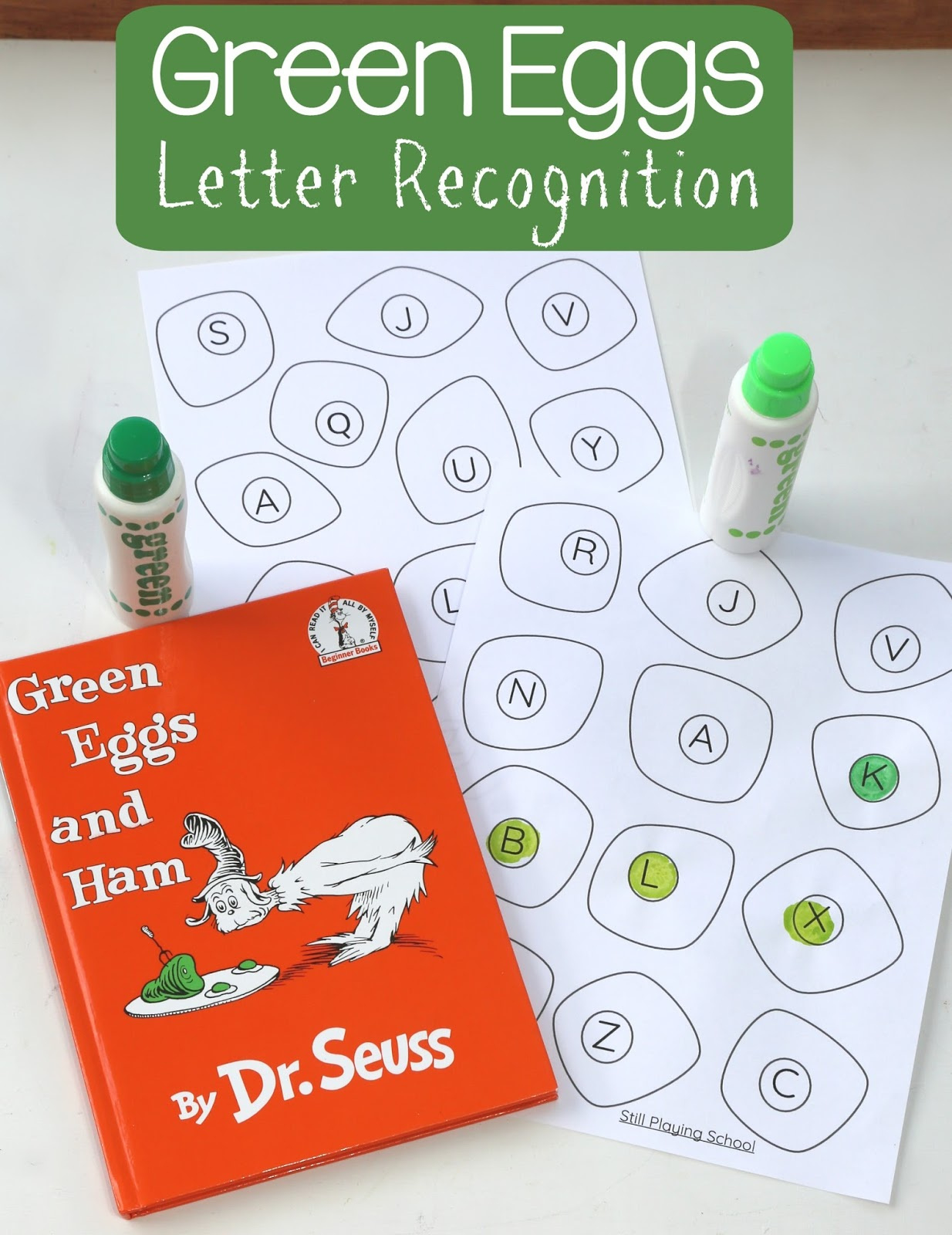 Green Eggs And Ham Letter Recognition | Still Playing School throughout Free Printable Green Eggs And Ham Worksheets
