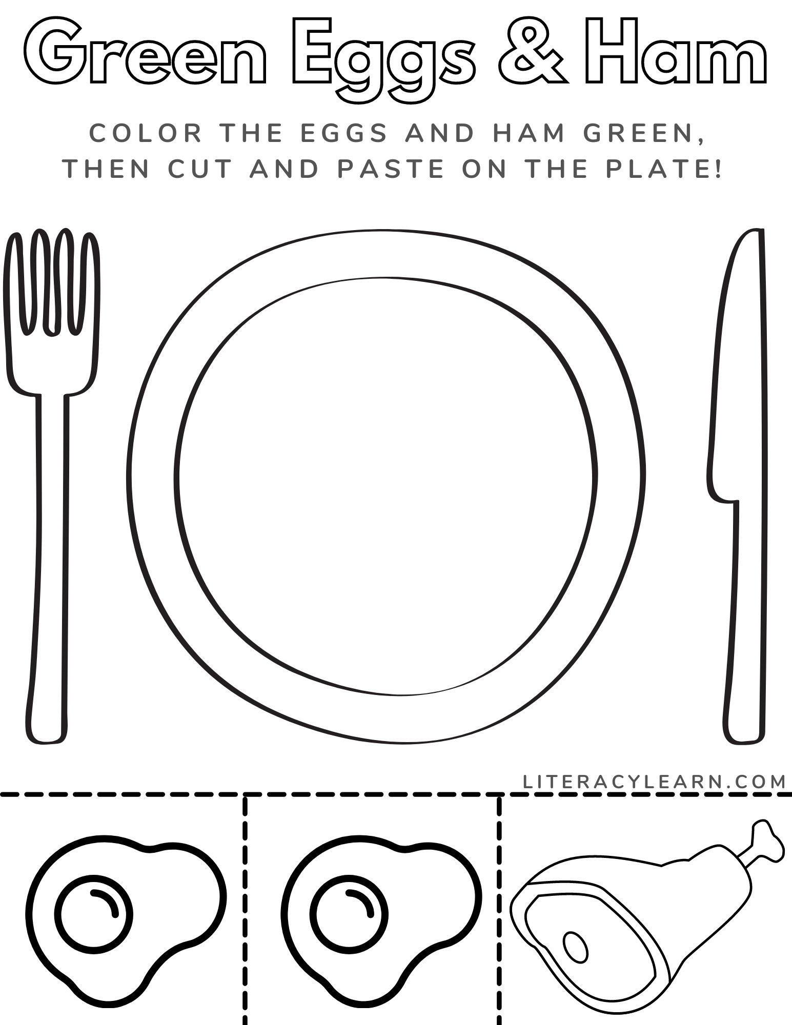 Green Eggs &amp;amp; Ham Printable Worksheet - Literacy Learn with regard to Free Printable Green Eggs And Ham Worksheets