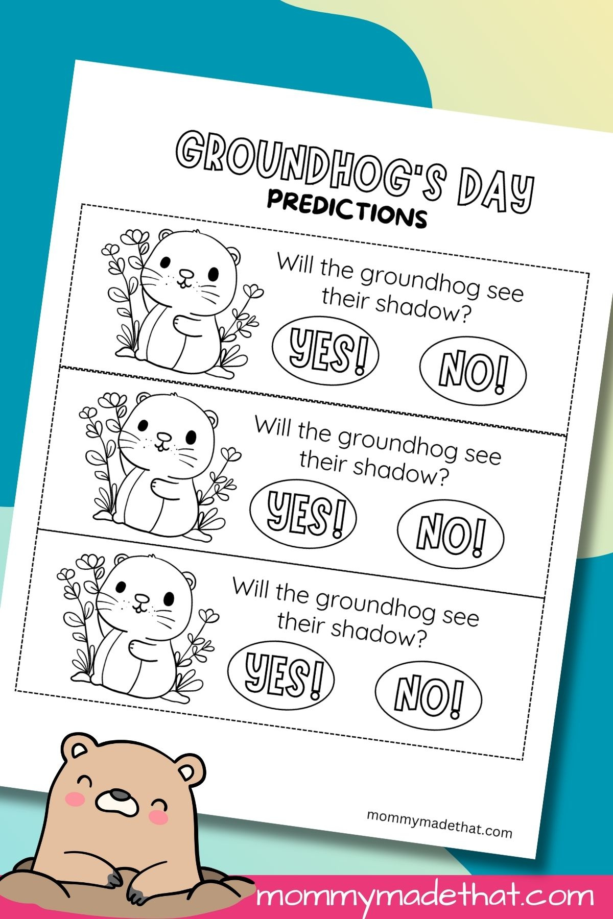 Groundhog Day Prediction & Voting Slips (Free Printable) inside Free Printable Groundhog Day Worksheets
