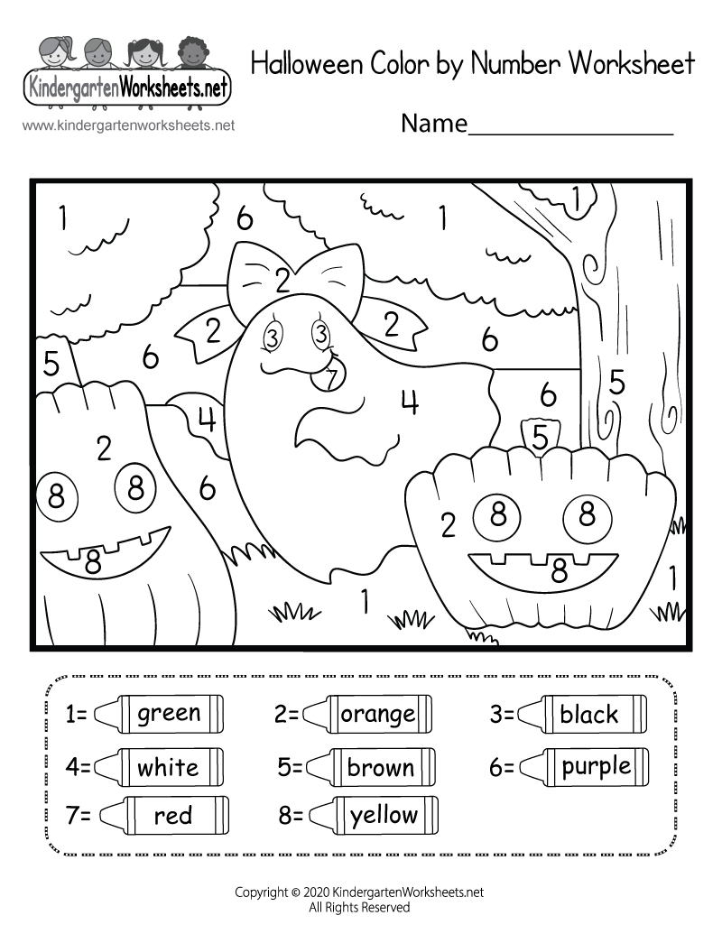 Halloween Colornumber Worksheet - Free Printable, Digital, &amp;amp; Pdf for Free Halloween Printable Worksheets