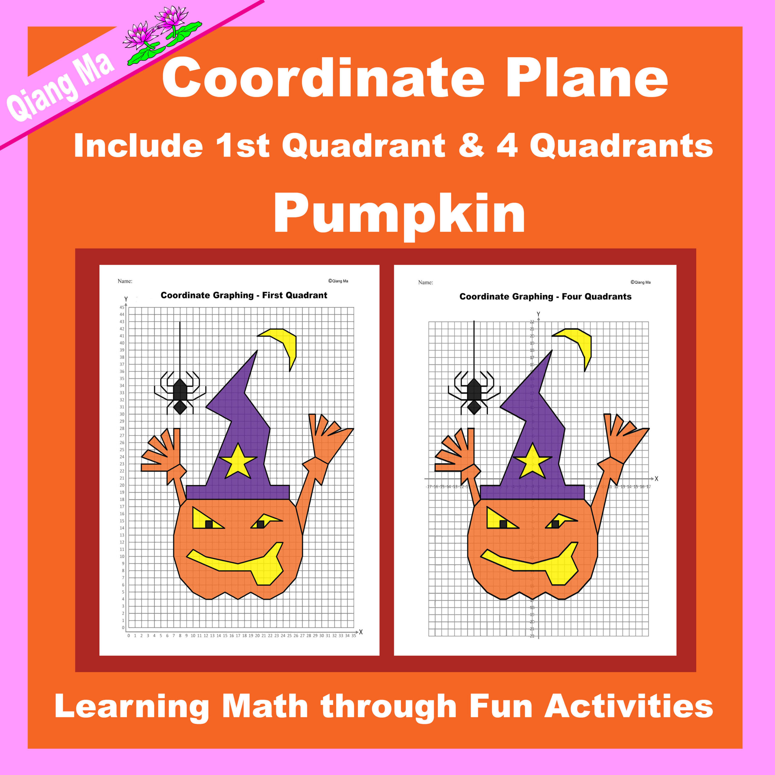 Halloween Coordinate Plane Graphing Picture: Pumpkin | Made with regard to Free Printable Coordinate Graphing Pictures Worksheets Halloween