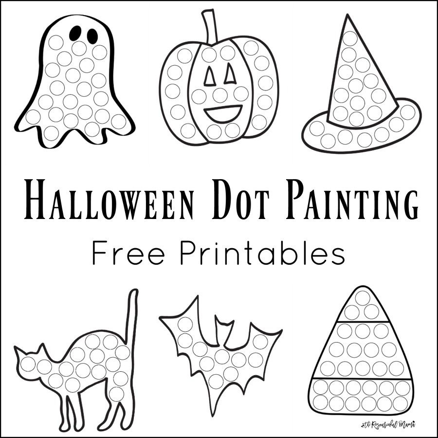 Halloween Dot Painting {Free Printables} - The Resourceful Mama throughout Free Printable Worksheets Halloween