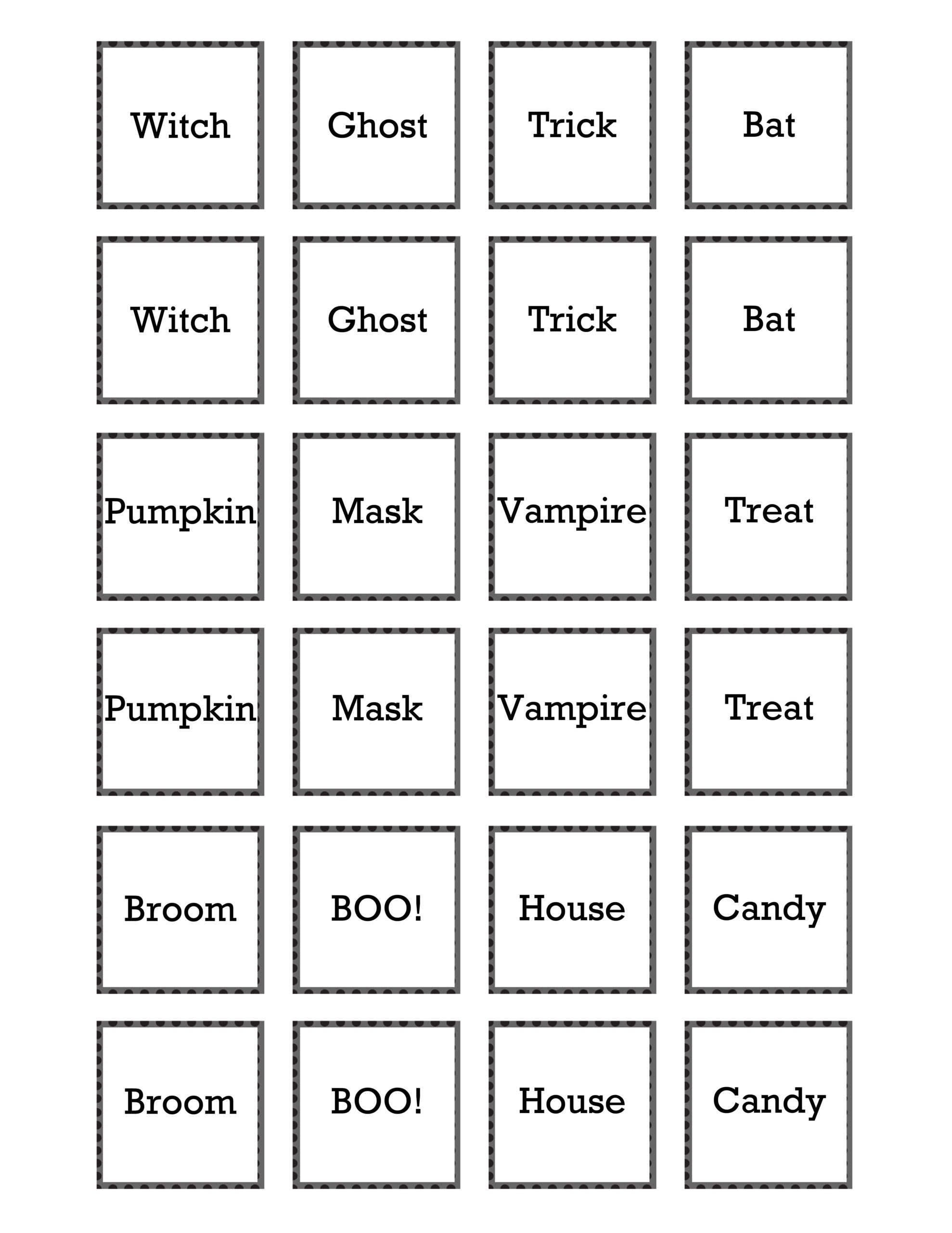Halloween Printable Memory Game - 30 Minute Crafts - Worksheets inside Free Printable Memory Worksheets For Adults