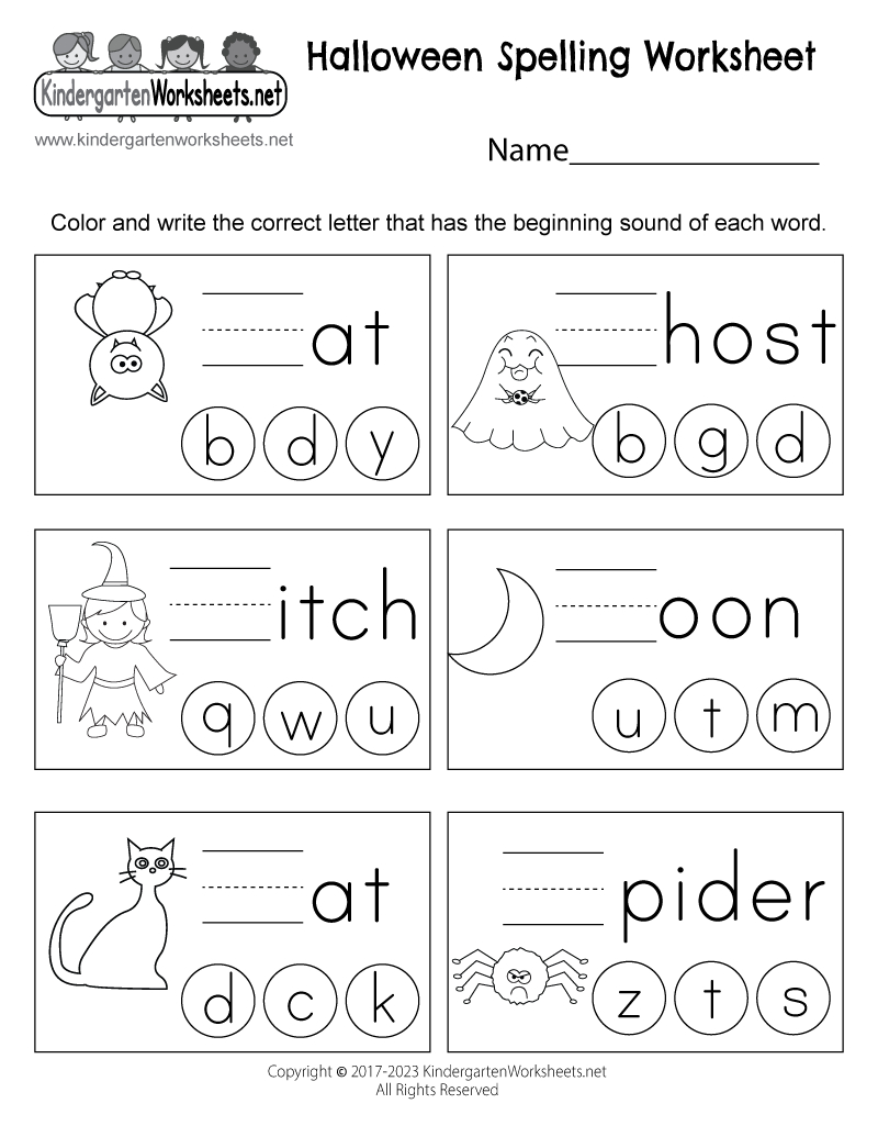 Halloween Spelling Worksheet - Free Printable, Digital, &amp;amp; Pdf throughout Free Printable Halloween Worksheets For Kindergarten