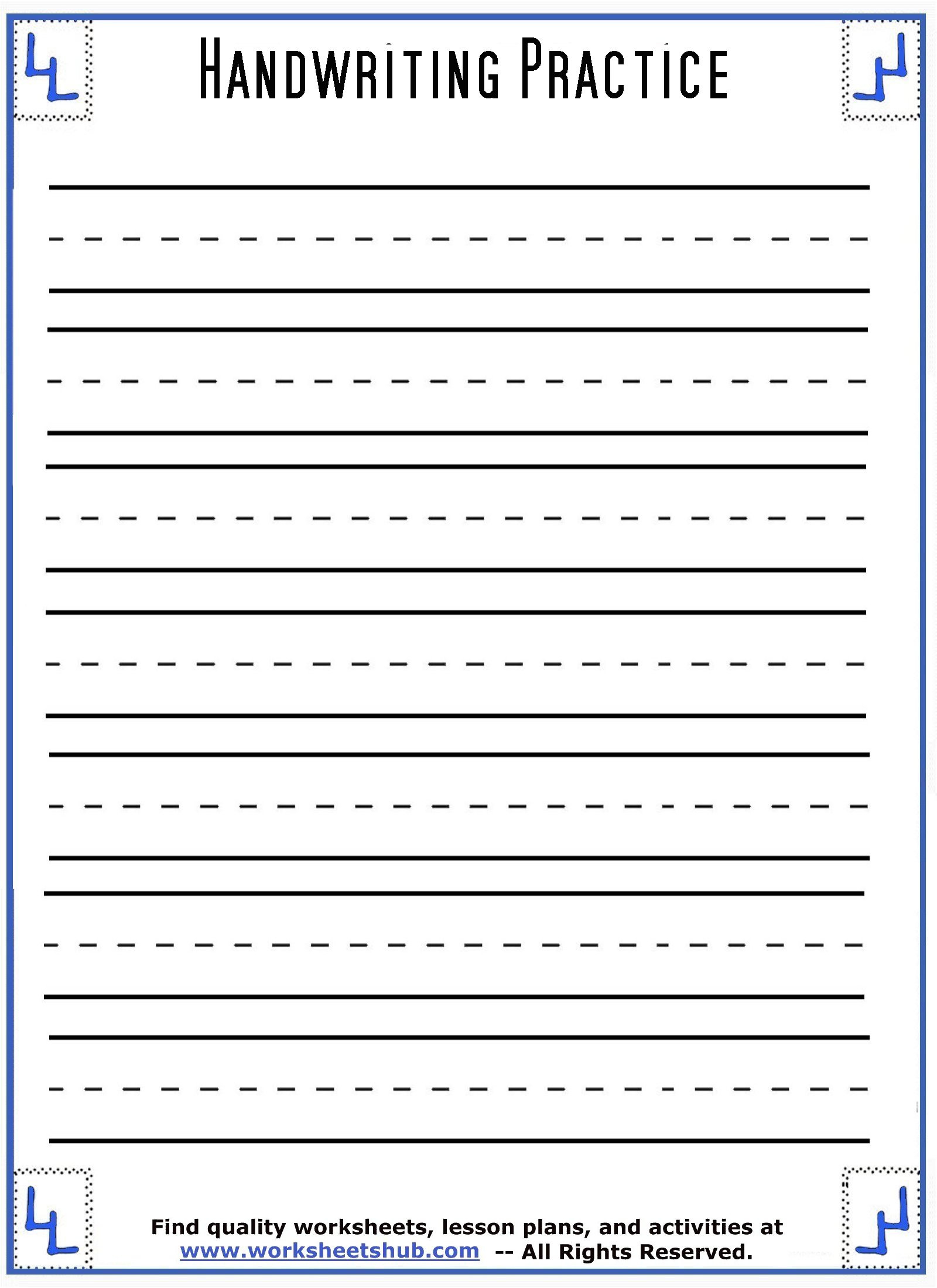 Handwriting Sheets:printable 3-Lined Paper regarding Free Printable Worksheets Handwriting