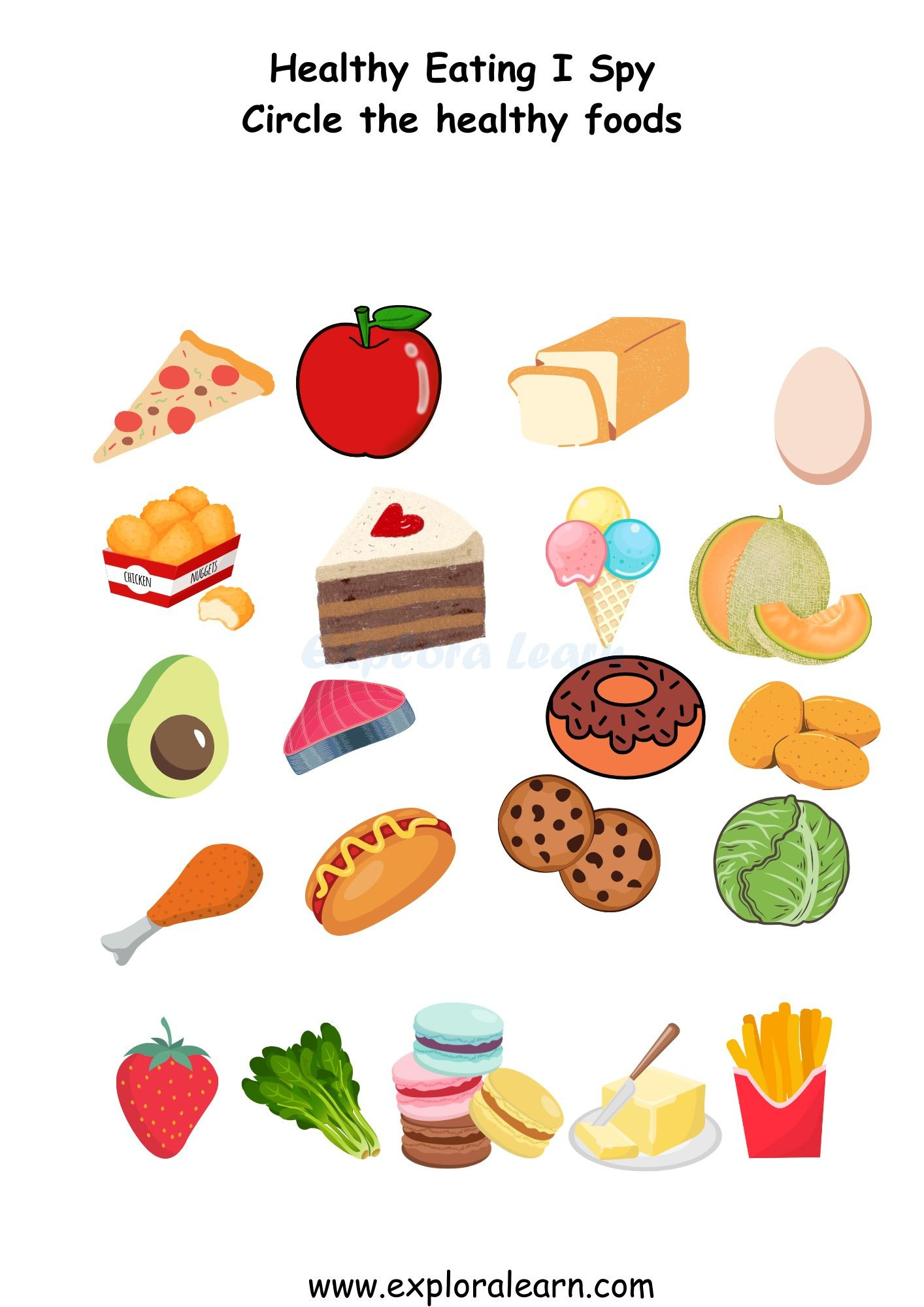 Healthy-Unhealthy Food Worksheets For Preschool And Kindergarten 2 inside Free Printable Healthy Food Worksheets