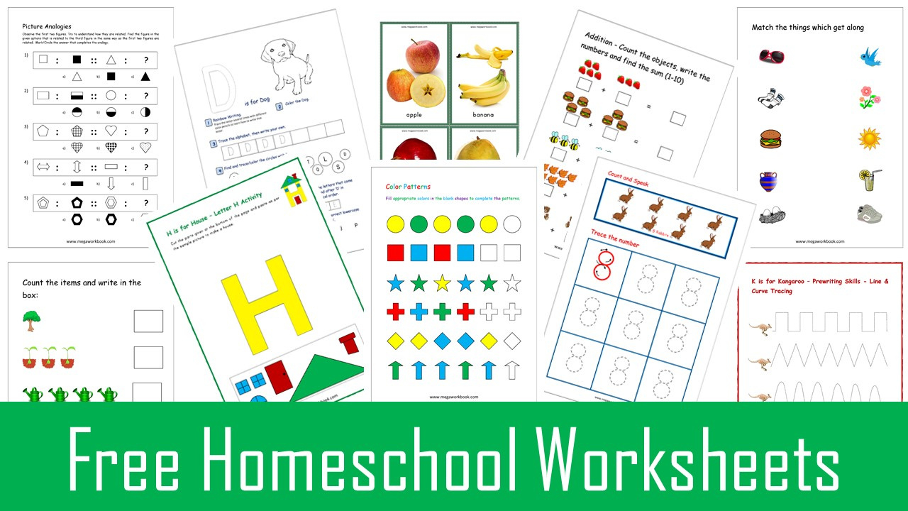Homeschool Worksheets - Free Homeschool Worksheets - Kindergarten intended for Free Printable Worksheets For Homeschool
