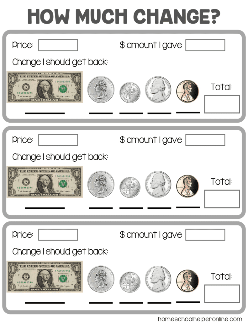 How Much Change? Money Math Worksheets For Elementary Students inside Free Printable Money Math Worksheets