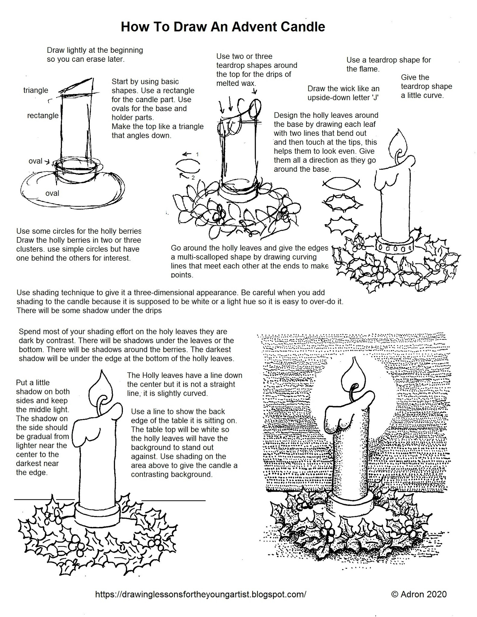 How To Draw Worksheets For The Young Artist: How To Draw A Picture regarding Free Printable Advent Worksheets