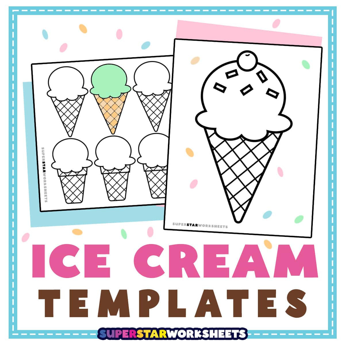 Ice Cream Cone Template - Superstar Worksheets inside Free Printable Ice Cream Worksheets