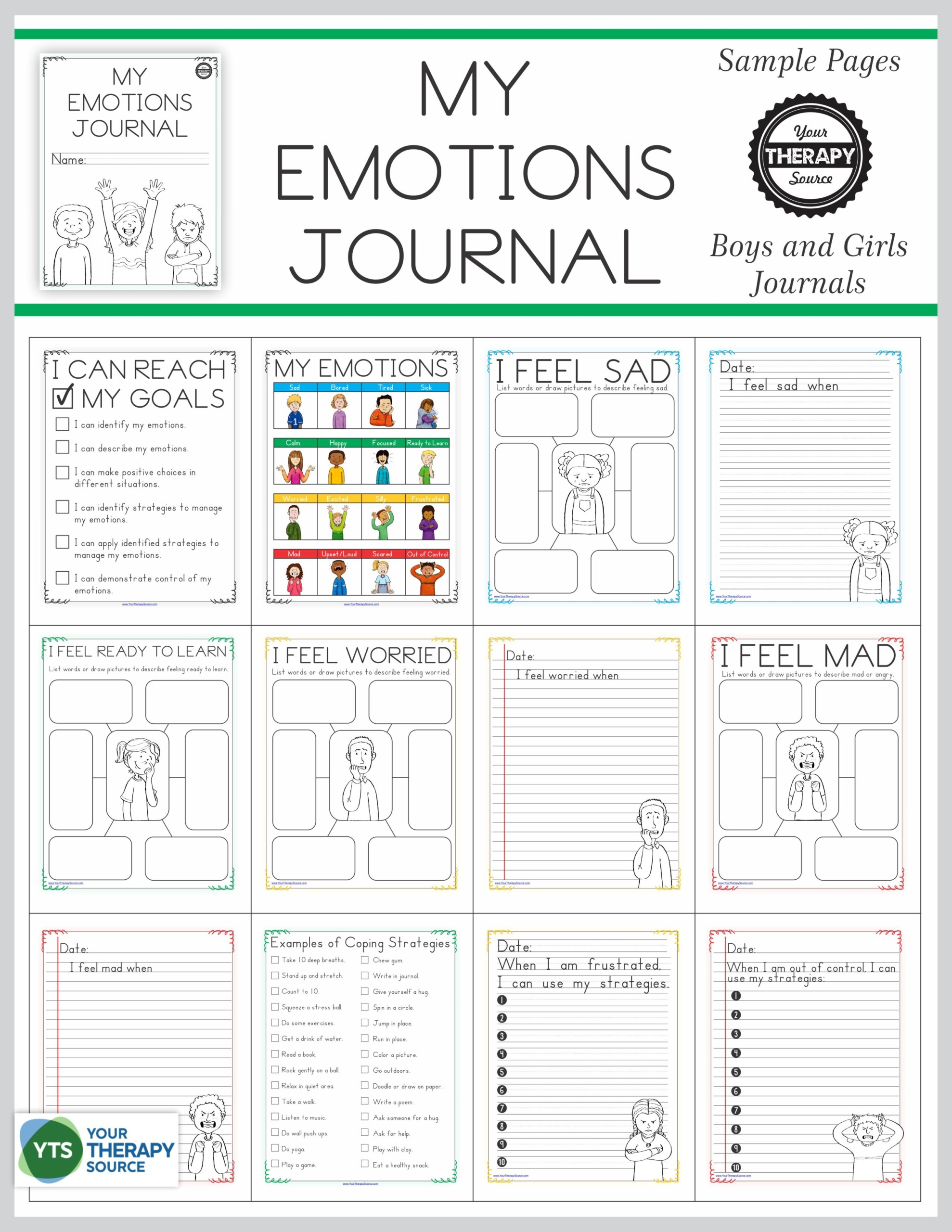 Identifying Feelings Worksheet - Free Printable - Your Therapy Source inside Free Printable Emotional Regulation Worksheets