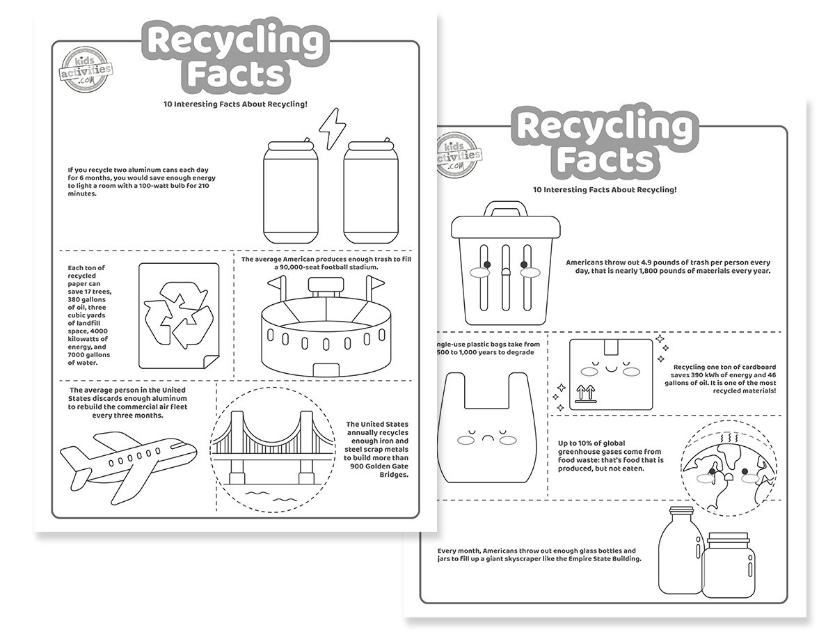 Interesting Recycling Facts For Kids Worksheet | Kids Activities Blog with Free Printable Recycling Worksheets
