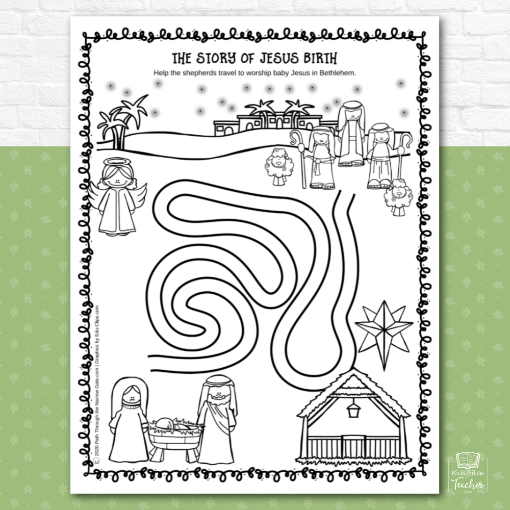 Jesus Birth Activity Pages - Kids Bible Teacher with Free Printable Birth of Jesus Worksheets