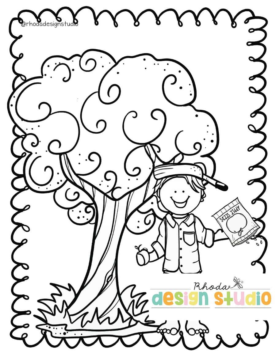 Johnny Appleseed Worksheets And Coloring Pages intended for Free Printable Johnny Appleseed Worksheets