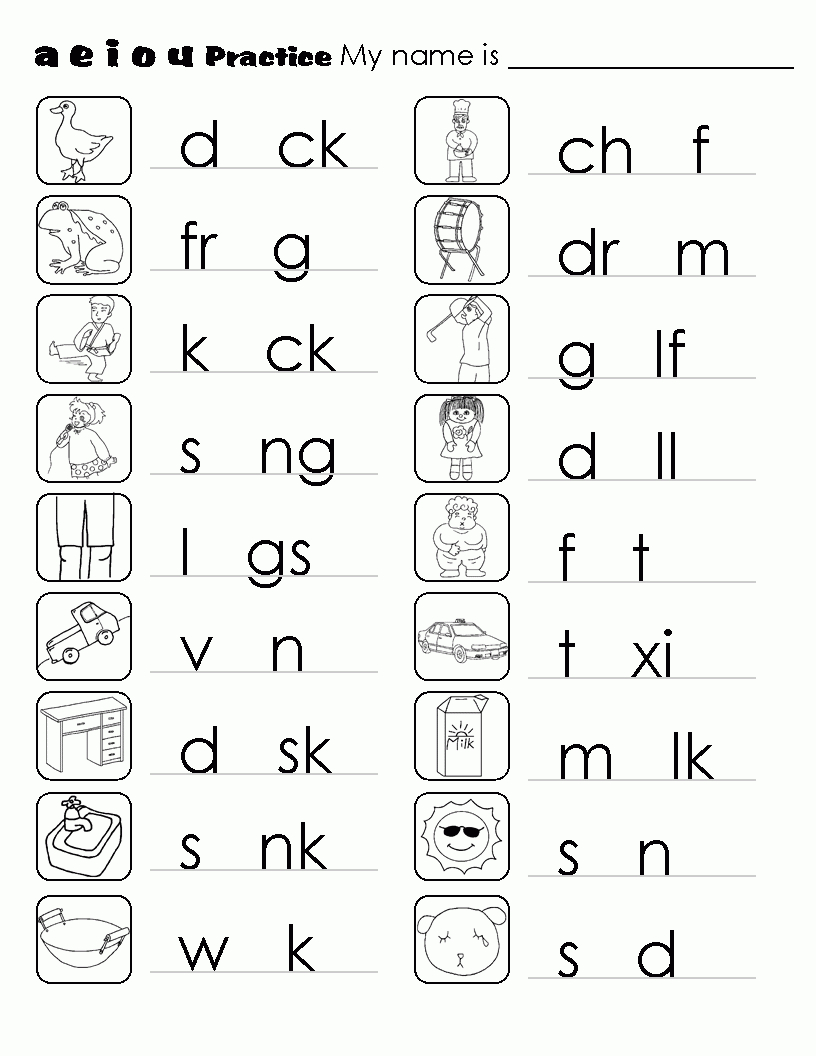 Jolly Phonics Worksheets For Kindergarten with regard to A E I O U Vowels Worksheets Free Printable