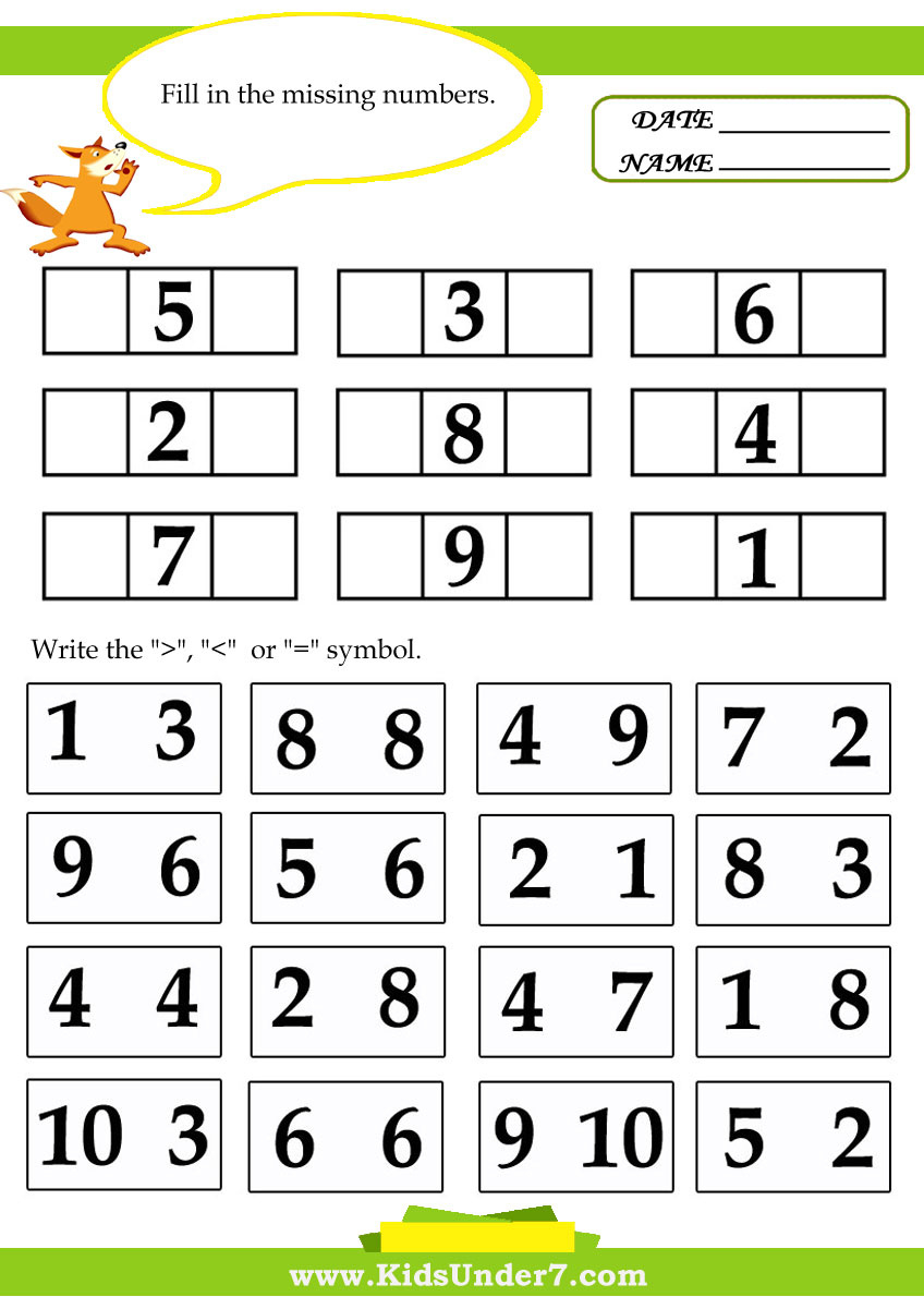 Kids Under 7: Kids Math Worksheets pertaining to Free Printable 9 Years Old Maths Worksheets